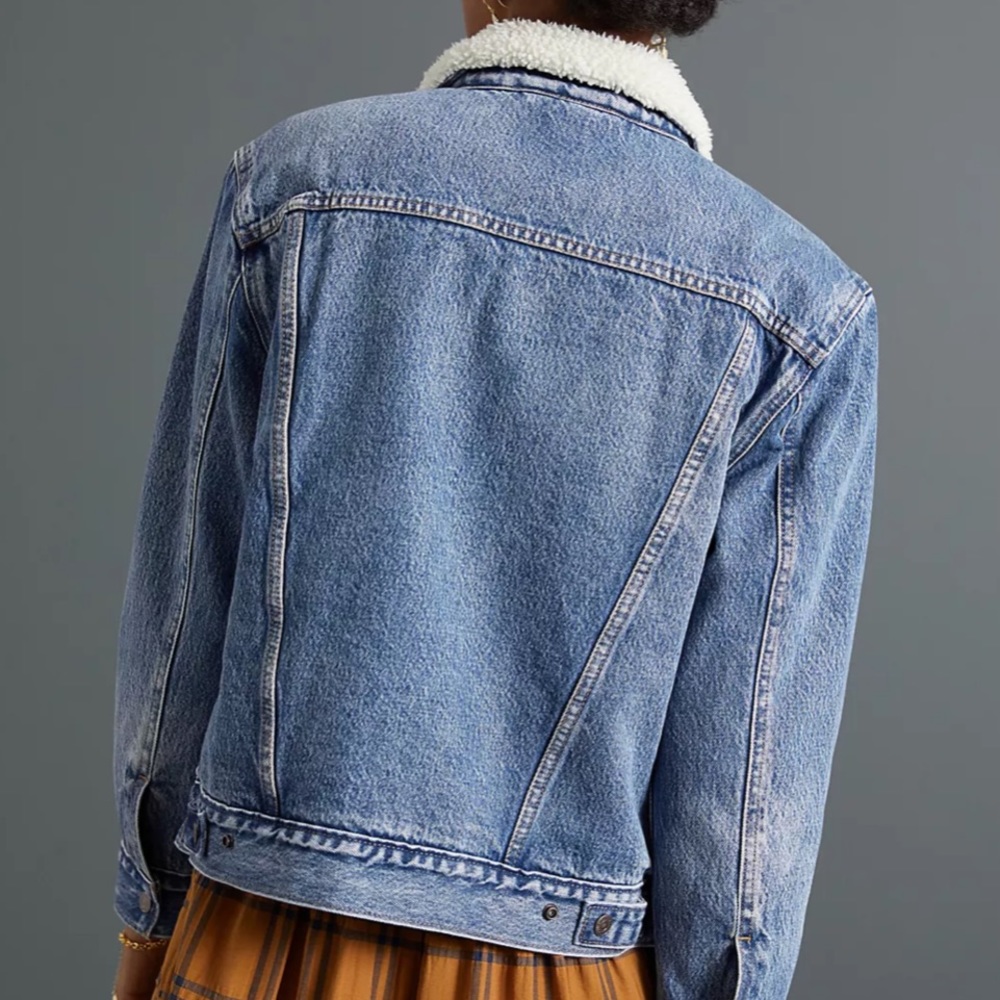Levi's Ex-Boyfriend Sherpa-Lined Denim Trucker Jacket - Picture 2 of 9
